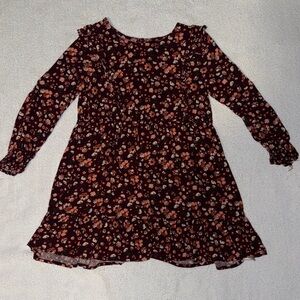 Art Class Floral Long Sleeve Dress - Black and Pink